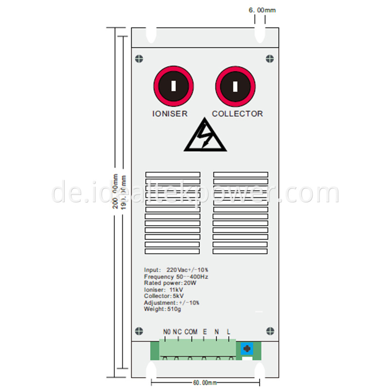 50w High Voltage Power Module Physical Drawing